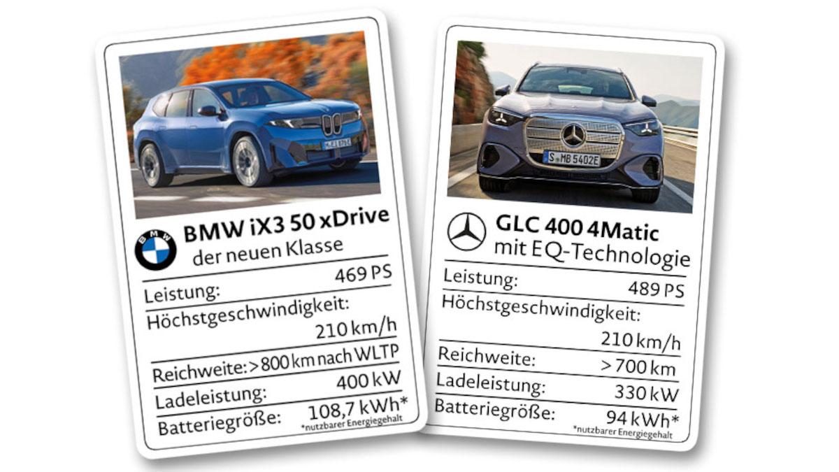 Vergleich der Daten von Mercedes GLC und BMW iX3