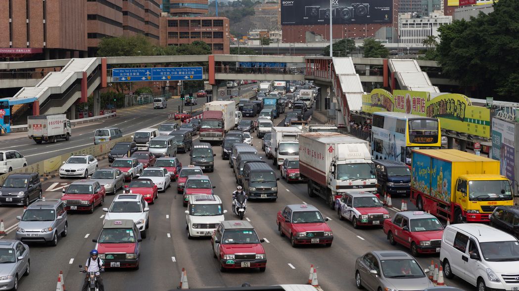 Stau in Hongkong: