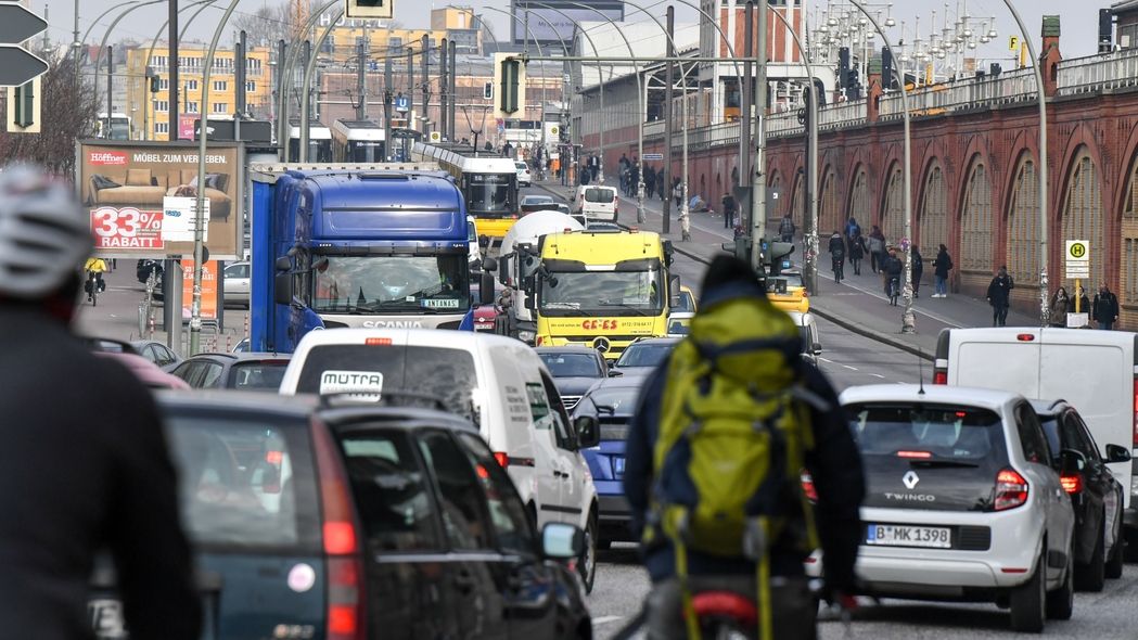 Stadt, Verkehr, Diesel, Stau, Abgase, Feinstaub, S