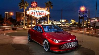 Mercedes CLA auf der aktuellen CES 2024 in Las Vegas