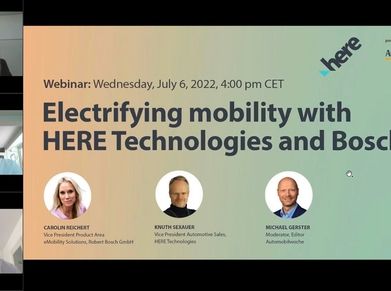 Webinar Elektrifying Mobility with Here Technologies and Bosch
