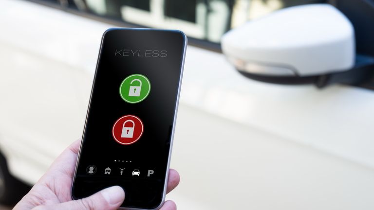 Autoschlüssel auf dem Smartphone