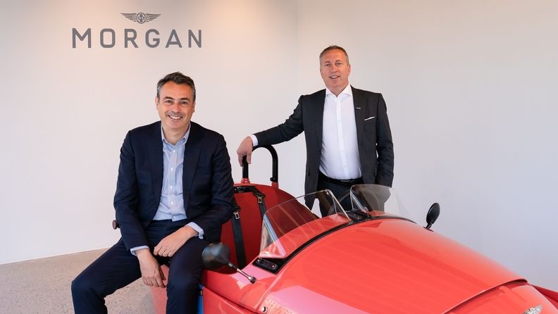 Massimo Fumarola, CEO (li) and Steve Morris, Executive Chairman (re), The Morgan Motor Company